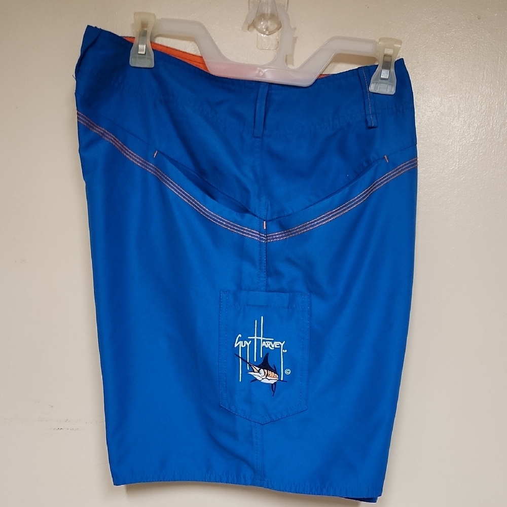 Guy Harvey Blue Board Shorts with Seam Details